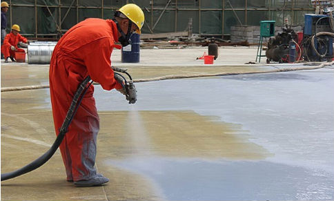 路面工程聚脲噴涂施工現場 路面工程聚脲噴涂施工現場