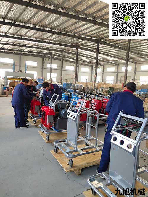 聚脲噴涂機多少錢一臺(圖1) 濟南九旭H系列聚脲噴涂機組裝中心
